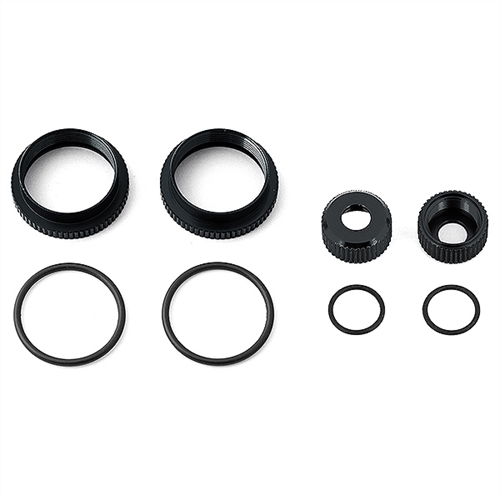TEAM ASSOCIATED 16MM SHOCK COLLAR & SEAL RETAINER SET - BLACK
